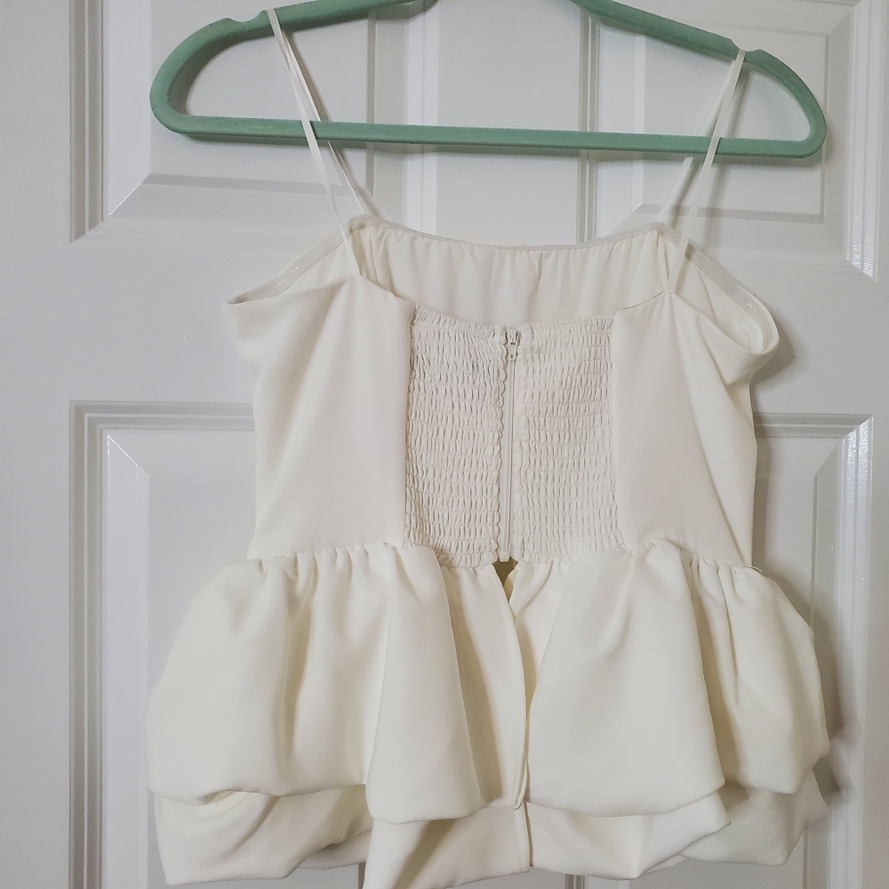 NWOT DO+BE Puffy Ruffles Strapless Top Size L Bubble Hem - Picture 4 of 16